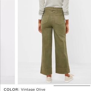 Loft Wide Leg Deep Olive Pants